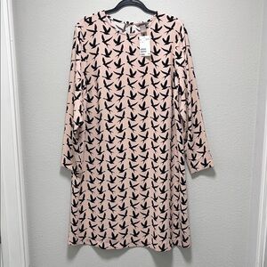H&M Pink Dress w/Bird Pattern Size 20 NWT